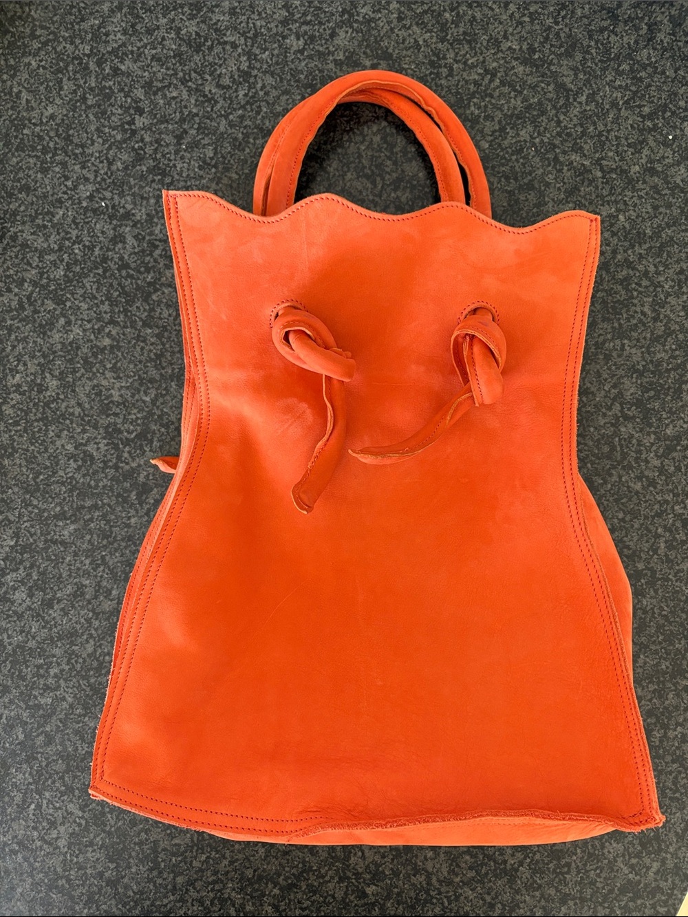 Orange Suede Tote Bag - Women Bags Totes